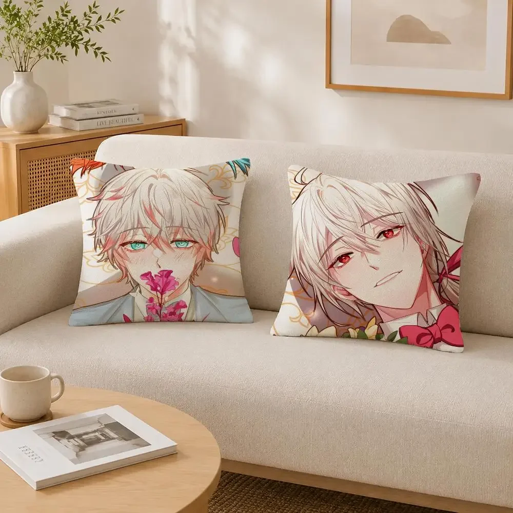 Game Mystic Messenger Cushion Cover Soft Fluffy Short Plush  Pillow Case Throw Decorative for Sofa Bedroom Home Decor