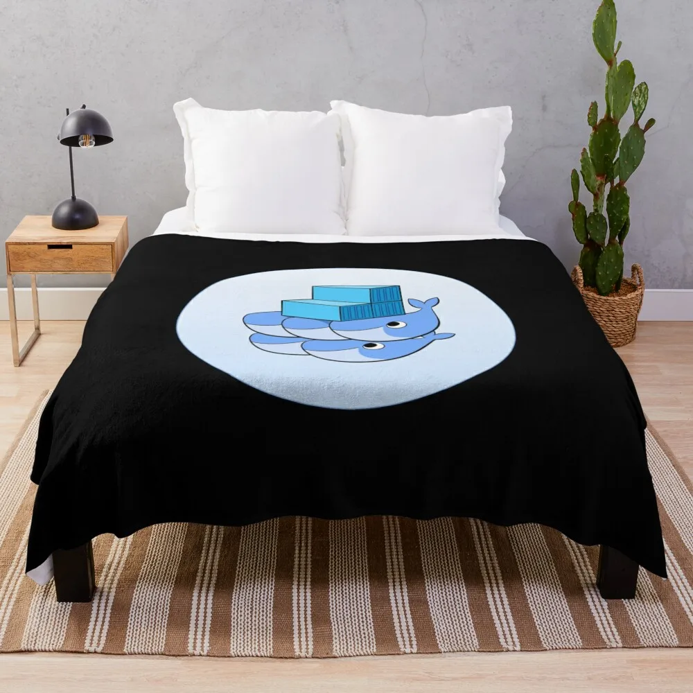 

Docker Whales Round Throw Blanket Bed Fashionable christmas decoration Warm Blankets