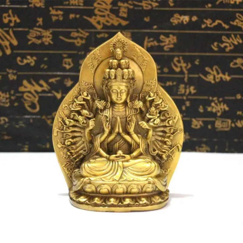 

Chinese Buddhism Temple Brass Avalokitesvara Guanyin Bodhisattva Kwan-Yin Statue