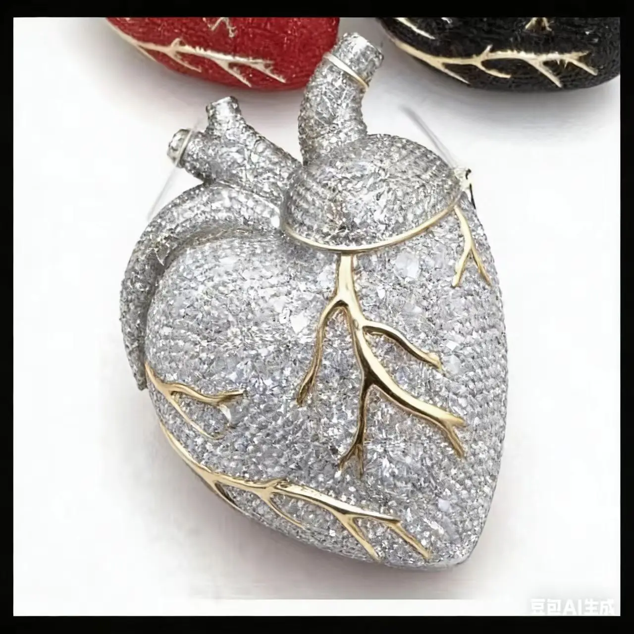 Heart Chain Dinner Bag Diamond Turquoise Party Dinner Bag Rhinestone Clutch Bag Banquet Wallet view 4