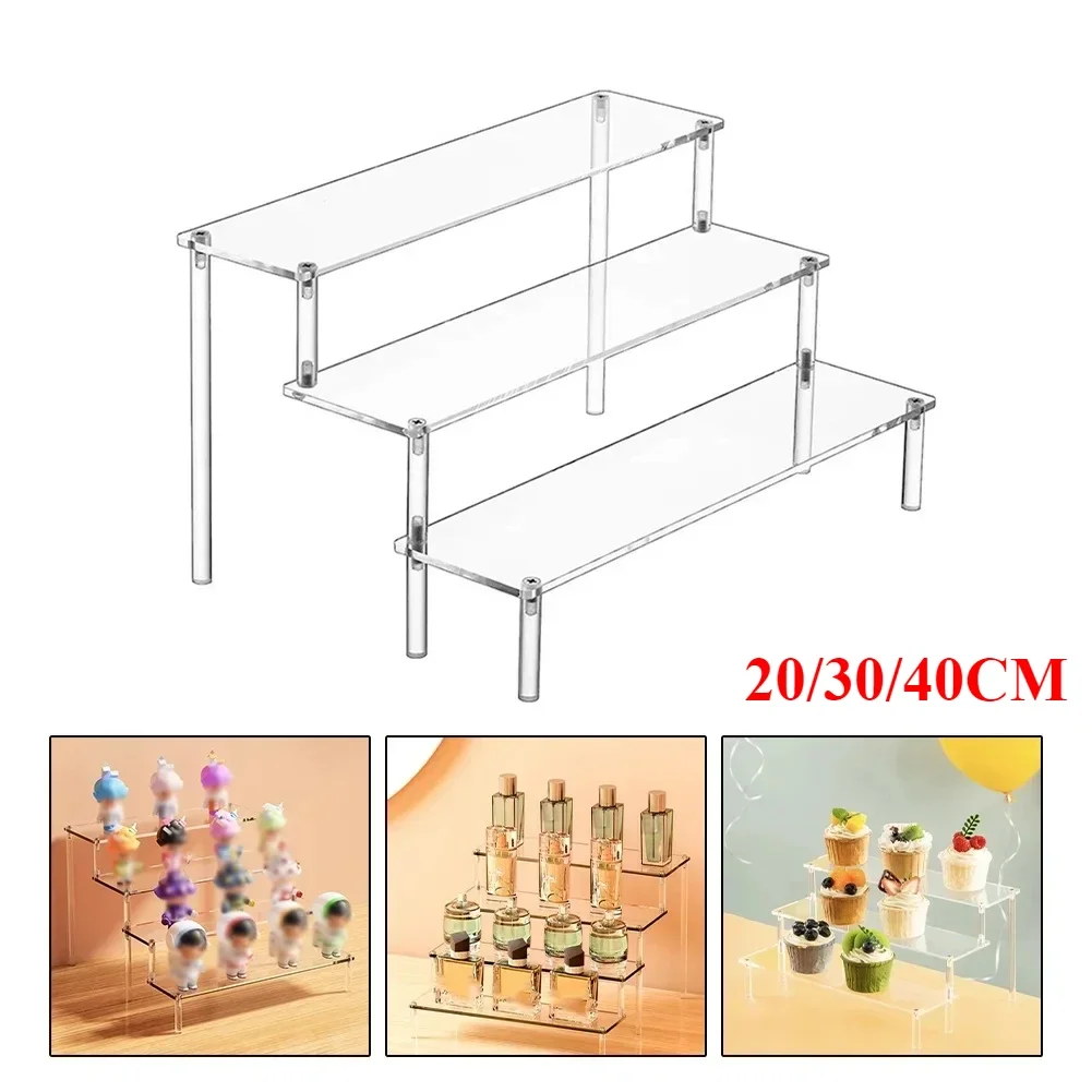 1/2/3/4 Layers Acrylic Movable Doll Display Stand Toy Model Swing Rack Doll Hand-made Cosmetics Trapezoidal Cake Storage Rack