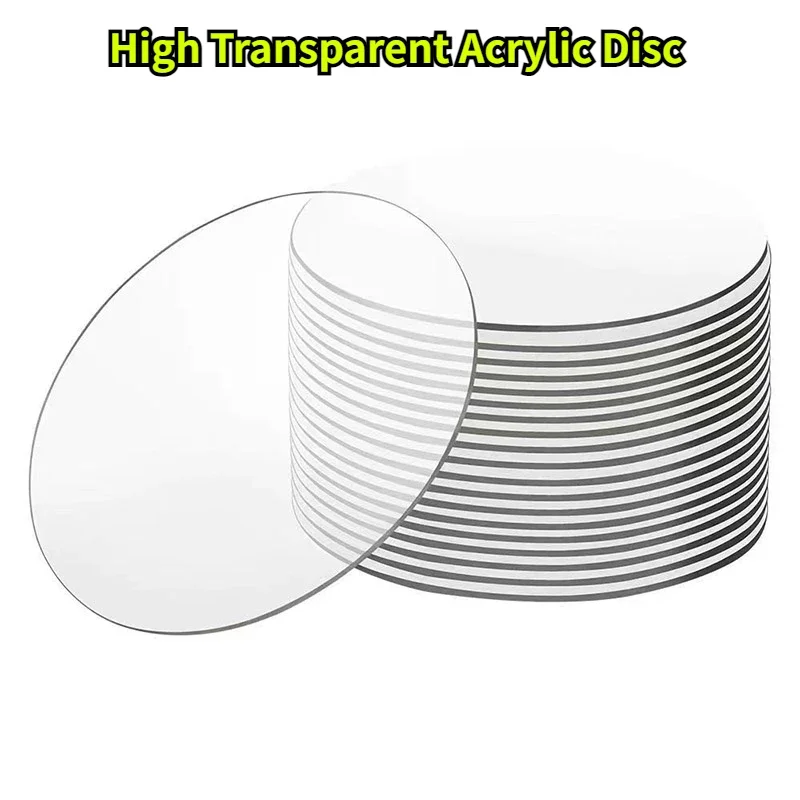 1Pc Thick 2-20mm High Transparent Acrylic Disc Dia 50-300mm PMMA Plexiglass Circular Gasket Plastic Wafer DIY Display Project