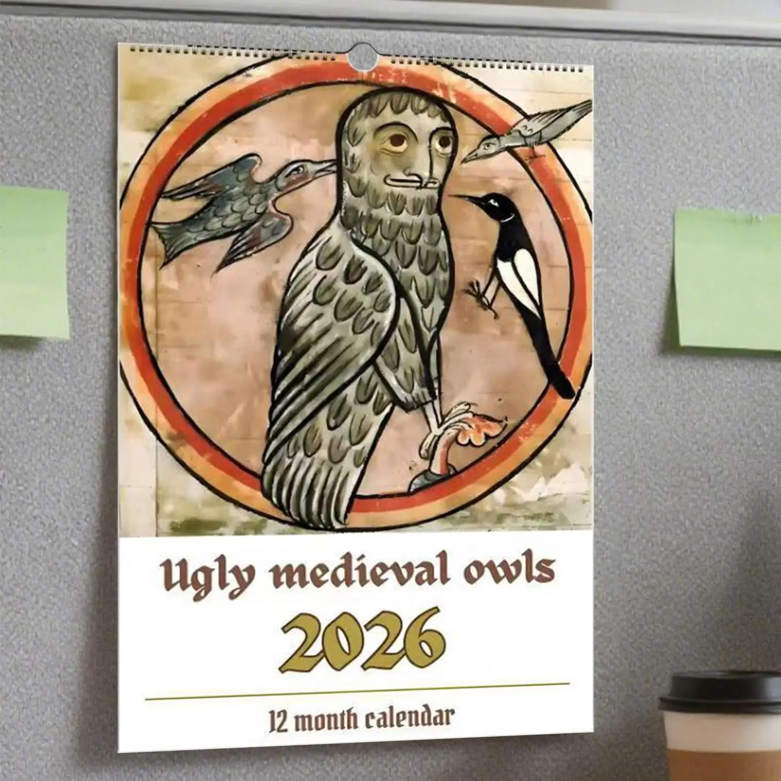 2026 تقويم البوم القرون الوسطى جدول مخطط تقاويم الحائط الشهرية للأصدقاء الأسرة غرفة المعيشة شقة الدراسة #2