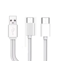 Łatwe do przenoszenia 20cm USB męski do 2x typ C Y kabel do ładowania dla dwóch bateria do telefonu Dual typu C Usb