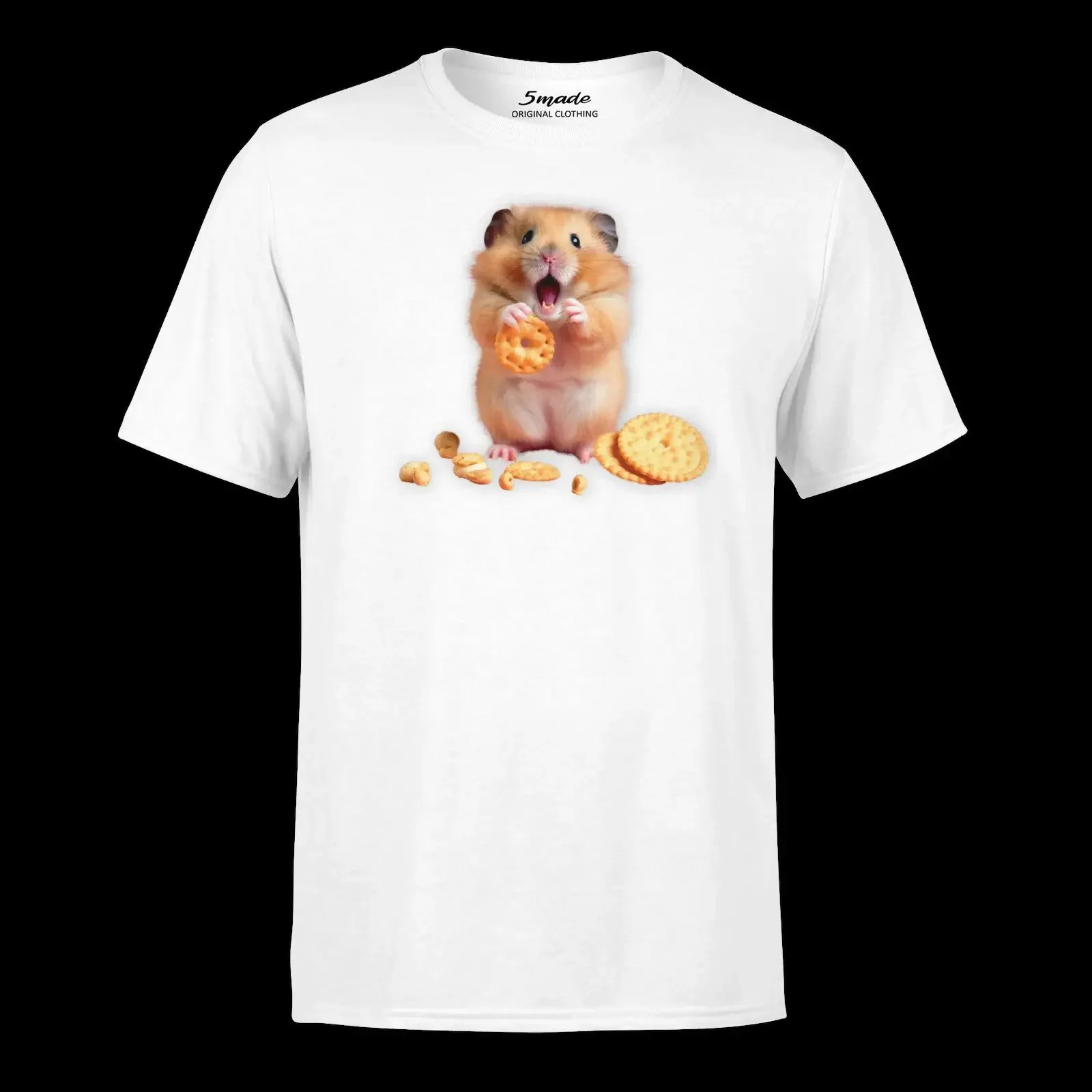 PREMIUM T Shirt mit Aufdruck Hamster Feinschmecker XS 3XL 5made vintage Washed Unisex streetwear Comfortable Slightly Stretched