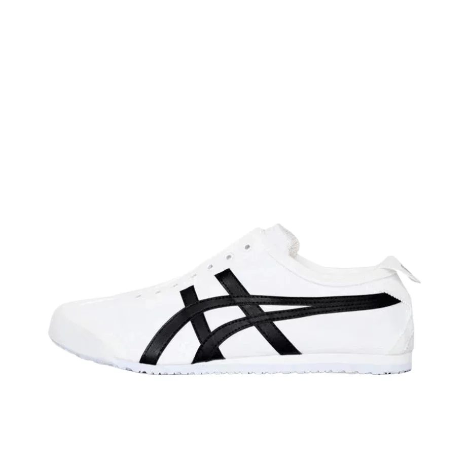 Asics Onitsuka Tiger MEXICO 66 Slip-on Running Shoes Classic Women Men Sneaker White and Black