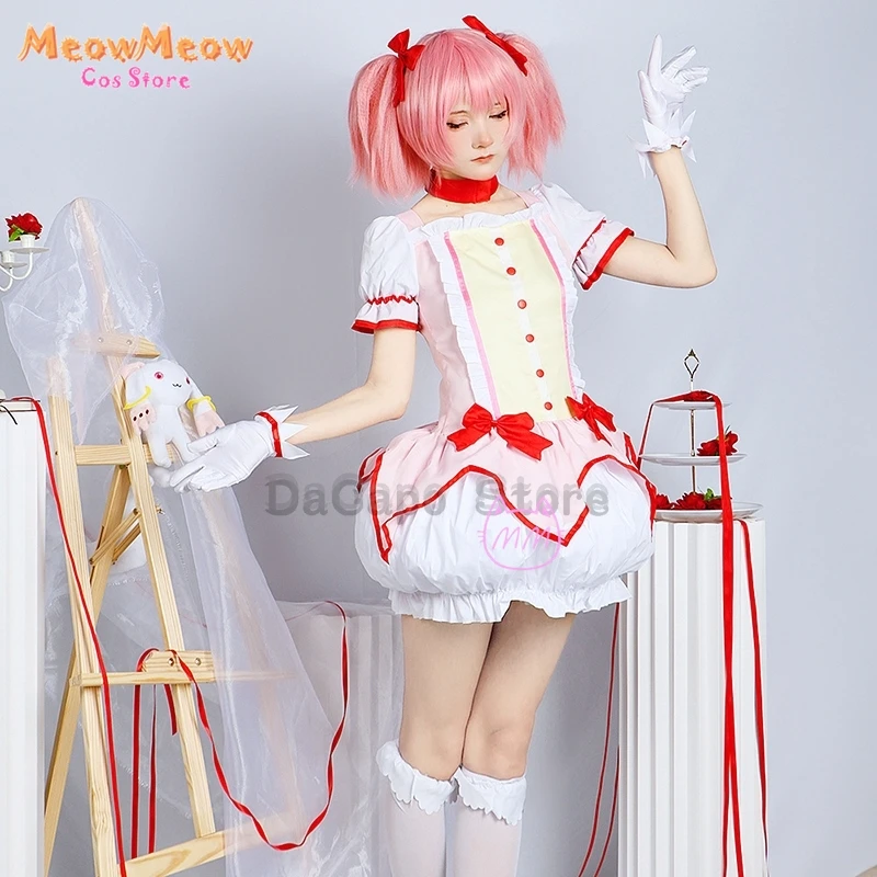 Cosplay Anime Kaname Madoka Cosplay Costume Magica Kaname Dress Wig Kaname Madoka Outfits for Comic Con