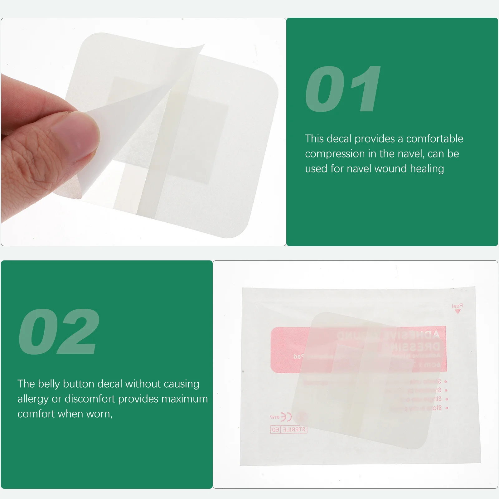 

10Pcs Infant Belly Button Stickers Waterproof Breathable Navel Patch for Baby Swimming Umbilical Cord Wound Healing