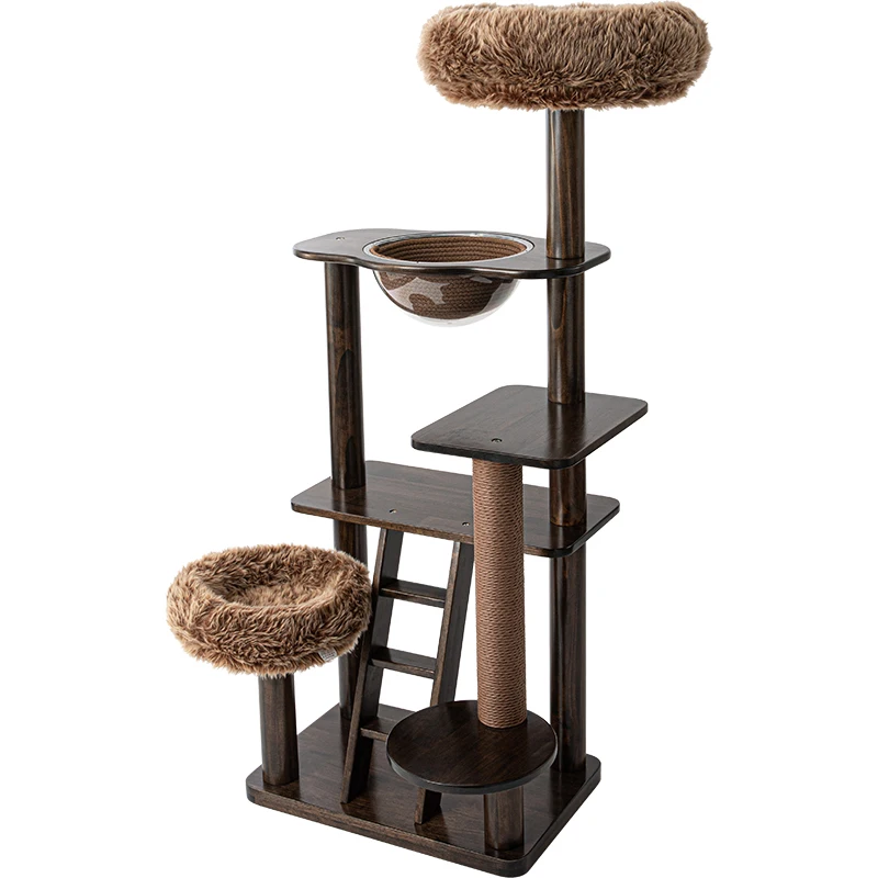 Good Quality Control Multi-functional Multiple Designs Cat Tree Climbing Frame Solid Wood Cat Climbing Frame