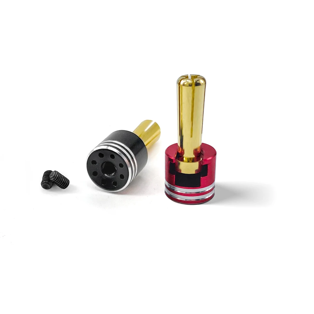 Heatsink Bullet Plug Grips with Bullets (Black/Red) with Holes