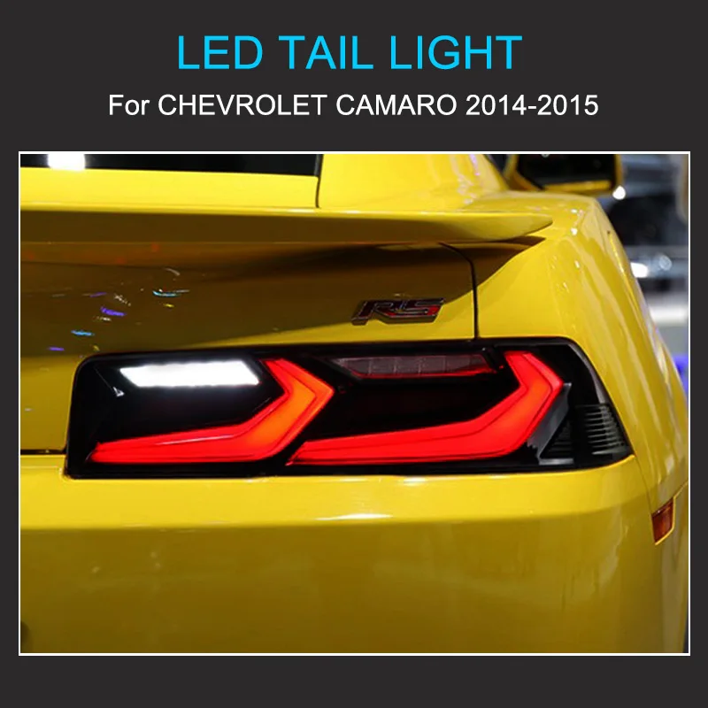 1 زوج LED الذيل ضوء الجمعية لشروليه كامارو 2014 2015 التوصيل والتشغيل المصابيح الخلفية مع LED الديناميكية تحول الخلفية الذيل مصابيح