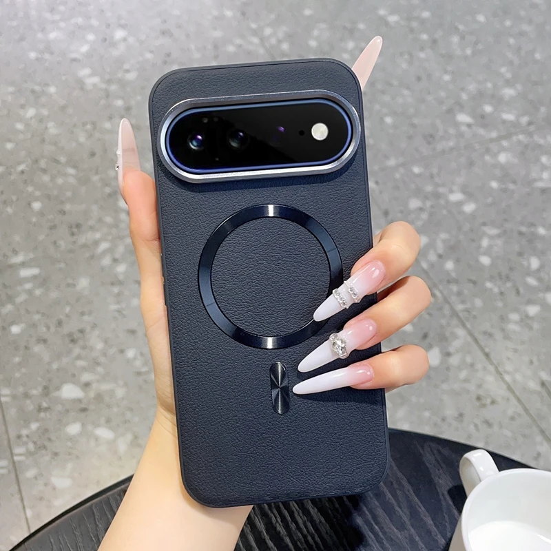 For Google Pixel 11 Pro XL 5G Case Luxury Matte Leather Magnetic Wireless Charging Shockproof Protection Back Cover Accessories
