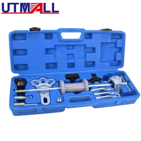 9-Way Slide Hammer Puller Set Front Wheel Hub Bearing Remover &amp; Rear Axle Kit 2/3 Jaws External Internal Pulls Flange Rear Axles
