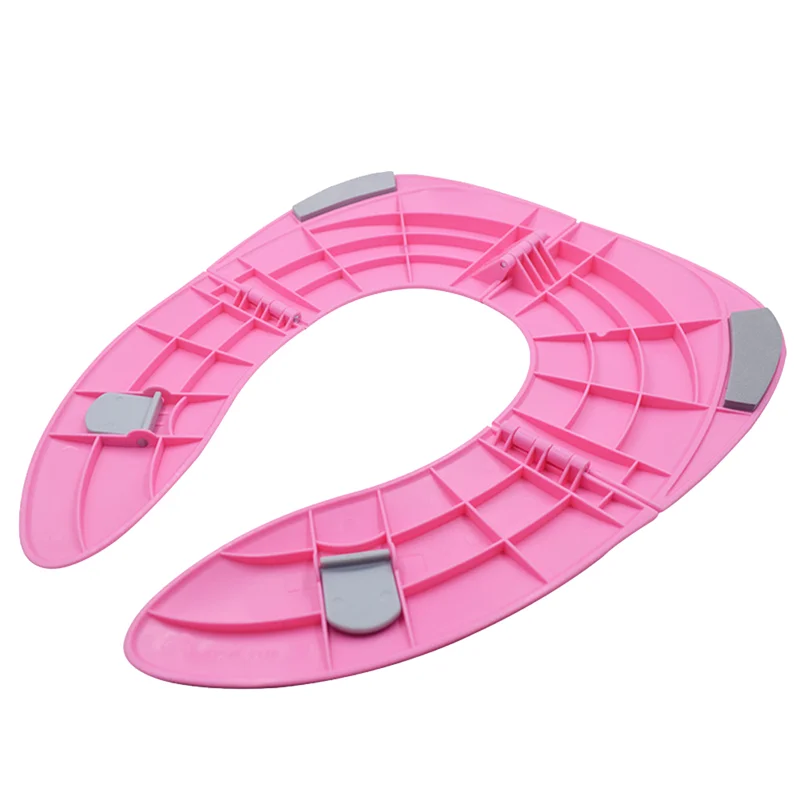 AS96-Folding Travel Toilet Seat For Toddlers - Portable & Secure Potty Training Seat, Non-Slip Suction Cups Pink 35 X 29Cm