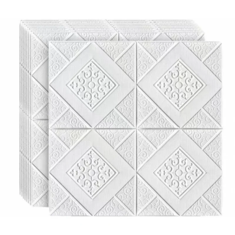 10 Pcs Ceiling Wallpaper 3D Waterproof Wall Stickers Adhesive Foam Wallpaper Wall Decoration Home Decoration