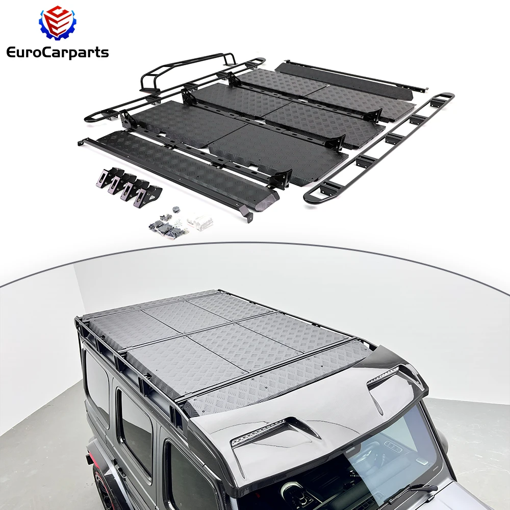 

4X4 Square Roof Rack Luggage Rack With Ladder for 2019 Year Up G Class W463A W464 G350 G500 G63 Car Accessories