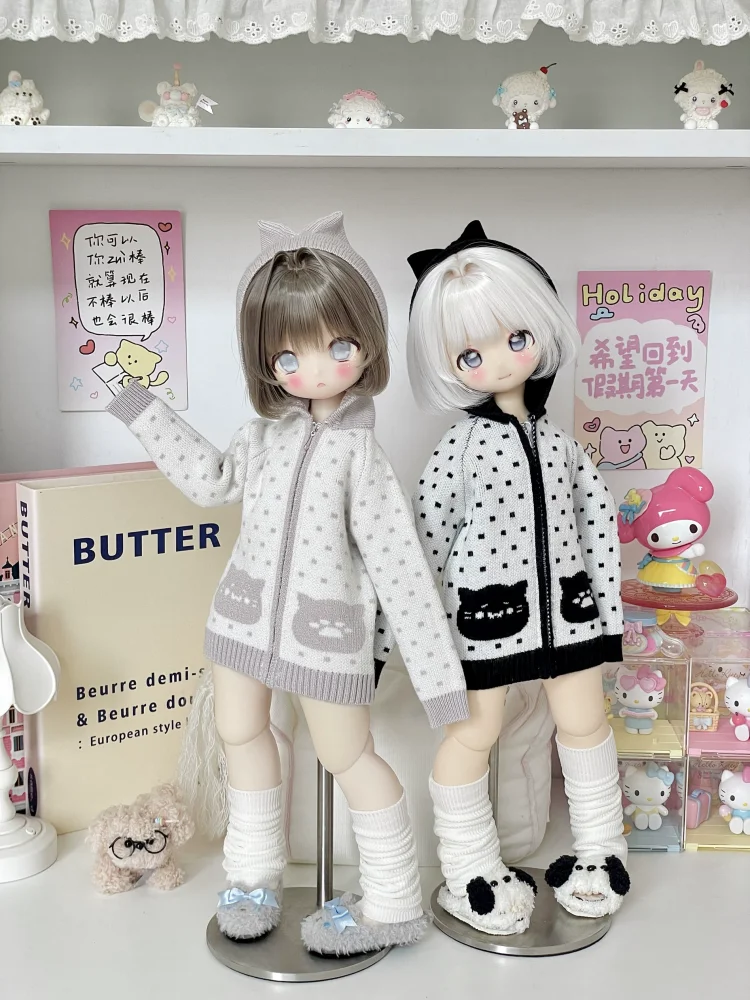 New Arrival BJD Doll Clothing Accessories Sweater For 1/4 Dolls Pink Gray Blue Black Coat Grils And Boys DIY Gift 2