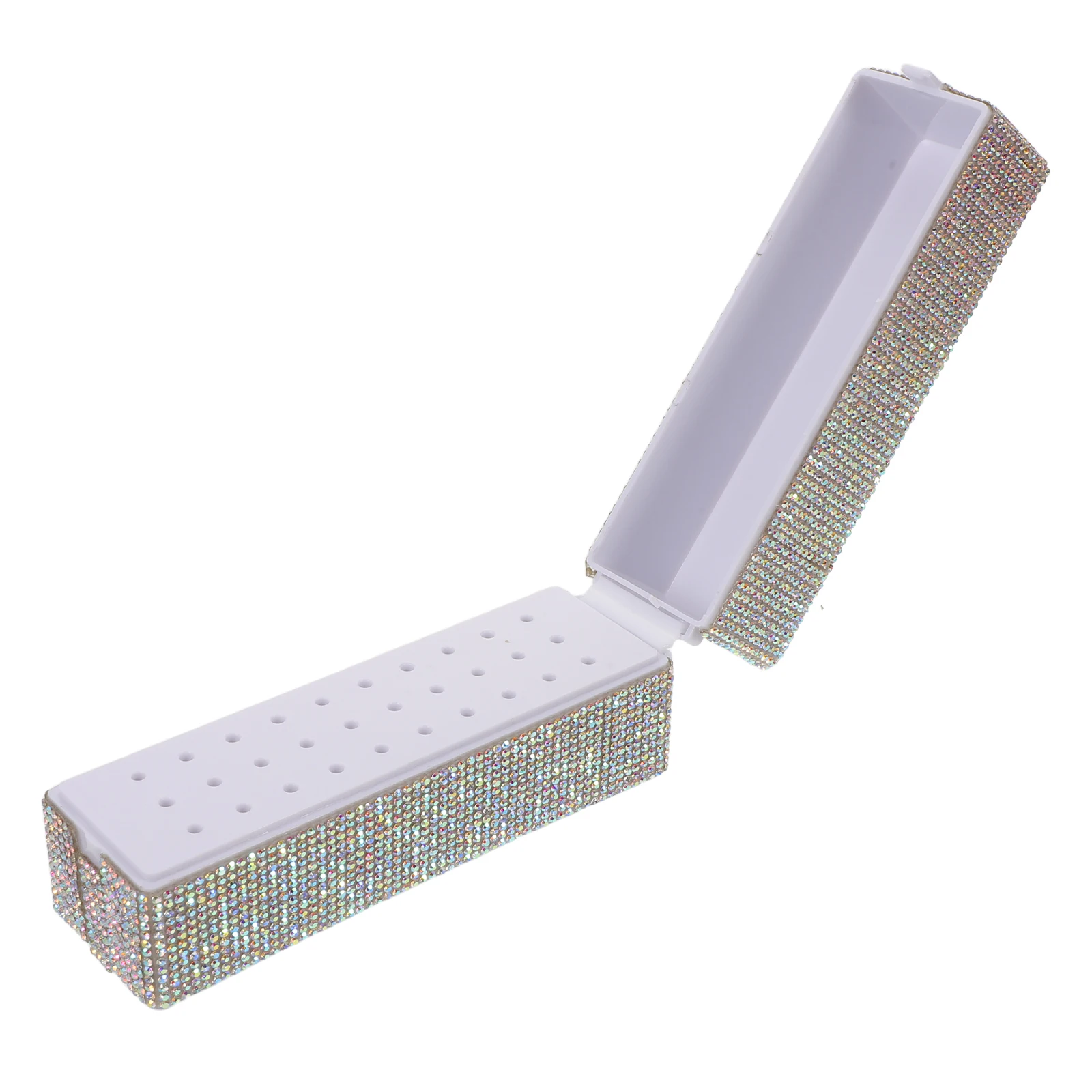

Nail Drill Bit Organizer Case 30 Holes Storage Box Holder for Salon Tools Polishing Heads Display Container Portable Manicure