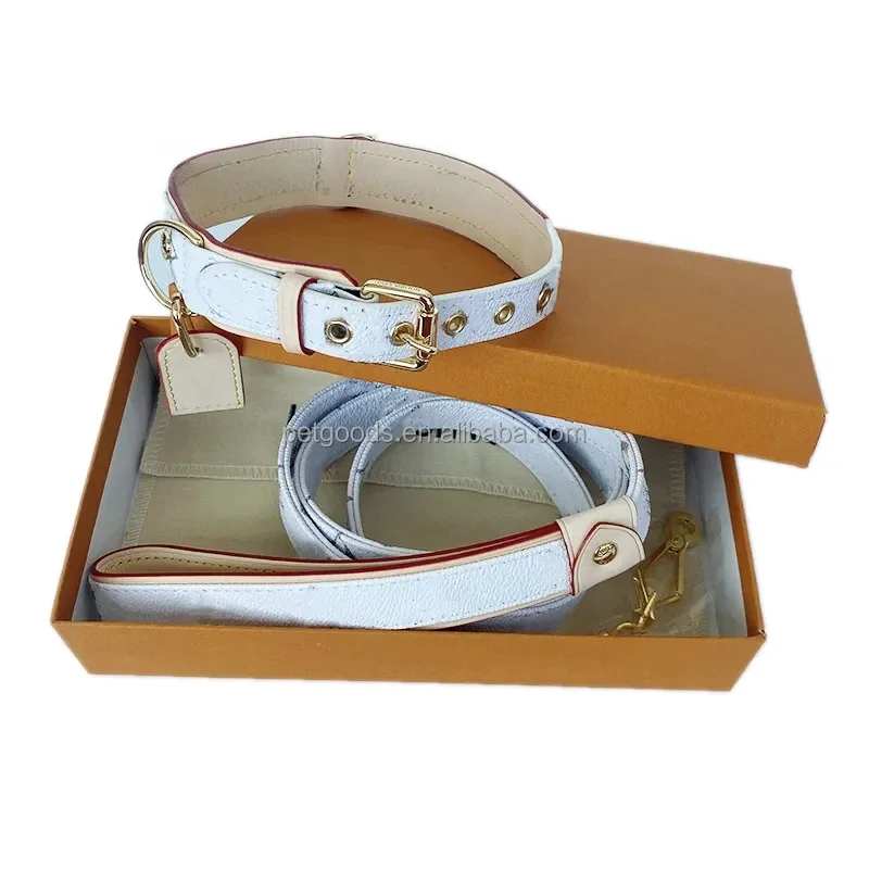 Luxury brand leather dog collar and leather set designer fashion puppy horse horses pet accessories/Pet collar/Pet decorations