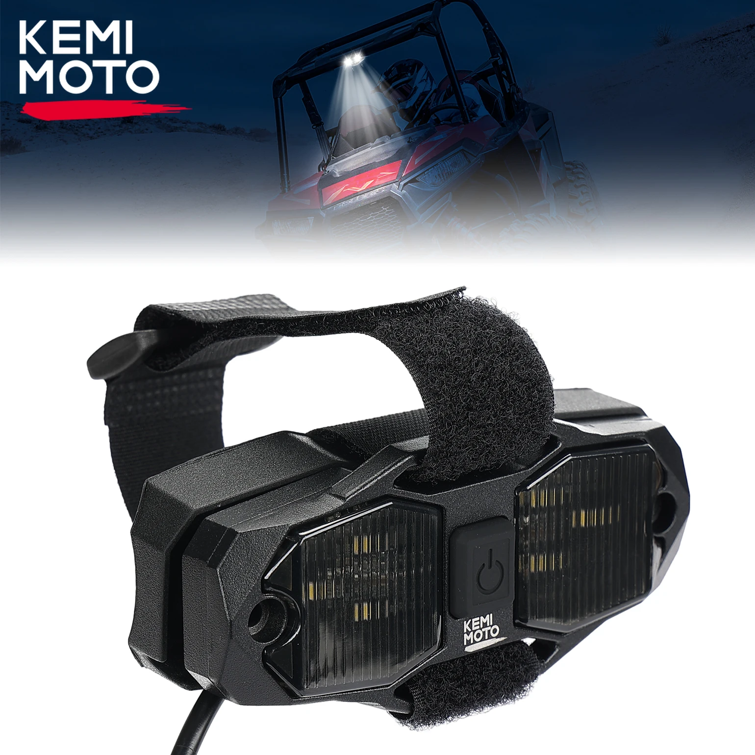 

KEMiMOTO UTV Vehicle Cab Dome LED Light White Bright Waterproof Compatible with Polaris RZR Ranger Can-Am Maverick Defender