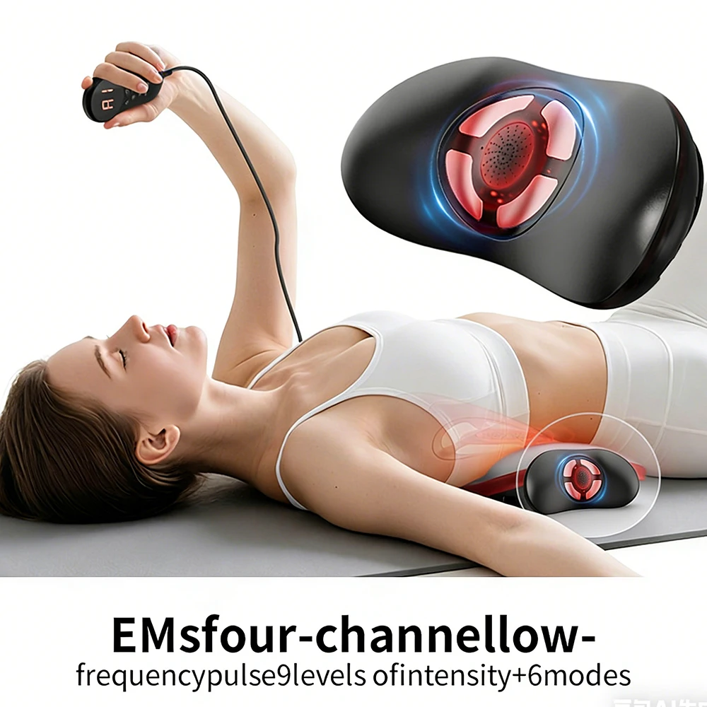 5 In 1 Lumbar Traction Device with Dynamic Airbag Traction Back Stretcher Moxibustion Heating Back Massage for Muscle Relax Gift