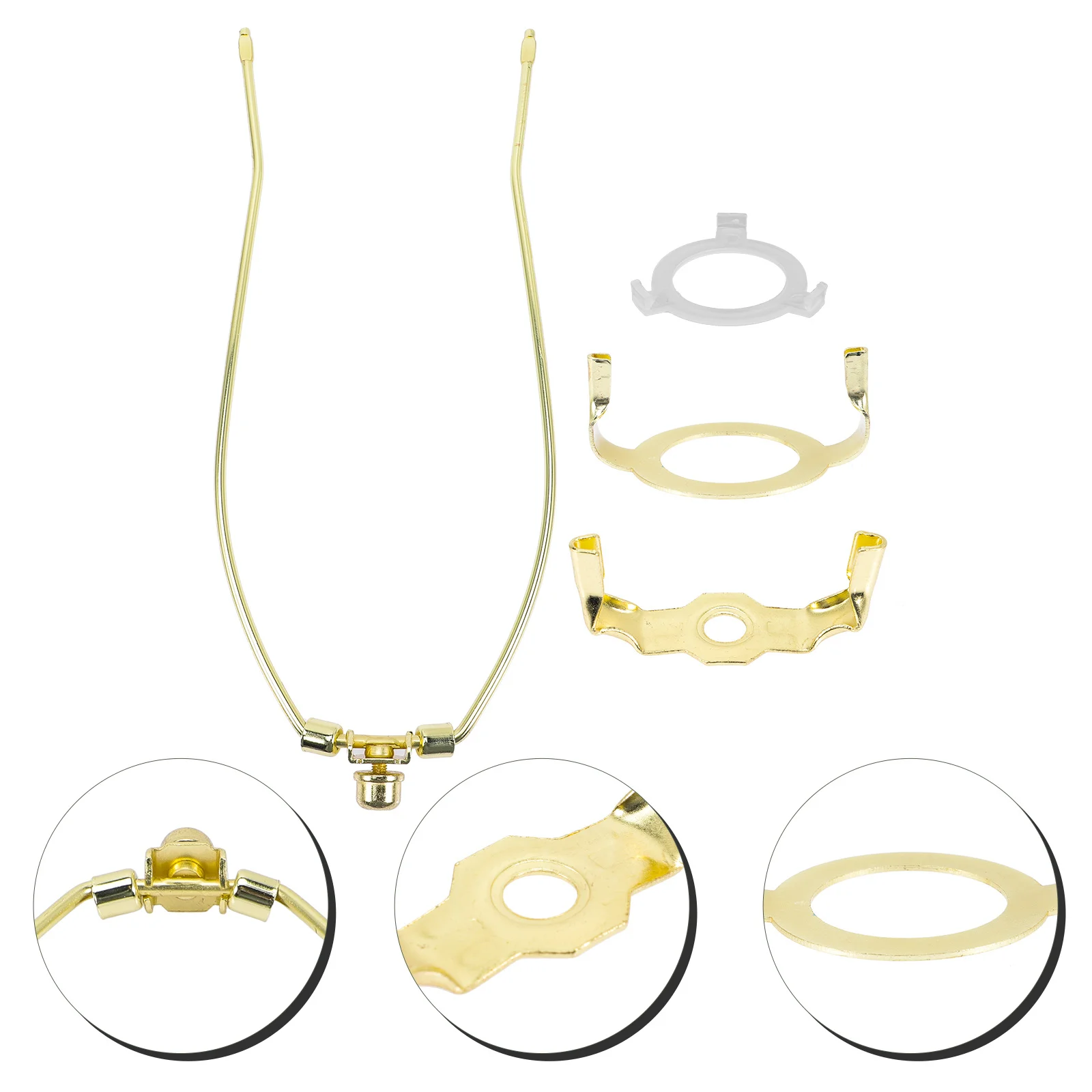 

1Set Lamp Harp Iron Lamp Shade Holder DIY Repair Kit for Table Floor Lamps Adjustable Support Frame Compatible with Spider