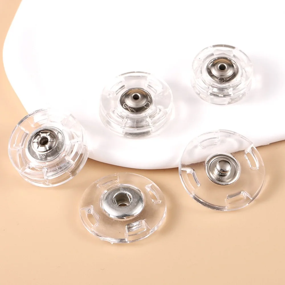 10Pcs New Acrylic Fastener Round Invisible Snap Button Transparent DIY Press Stud