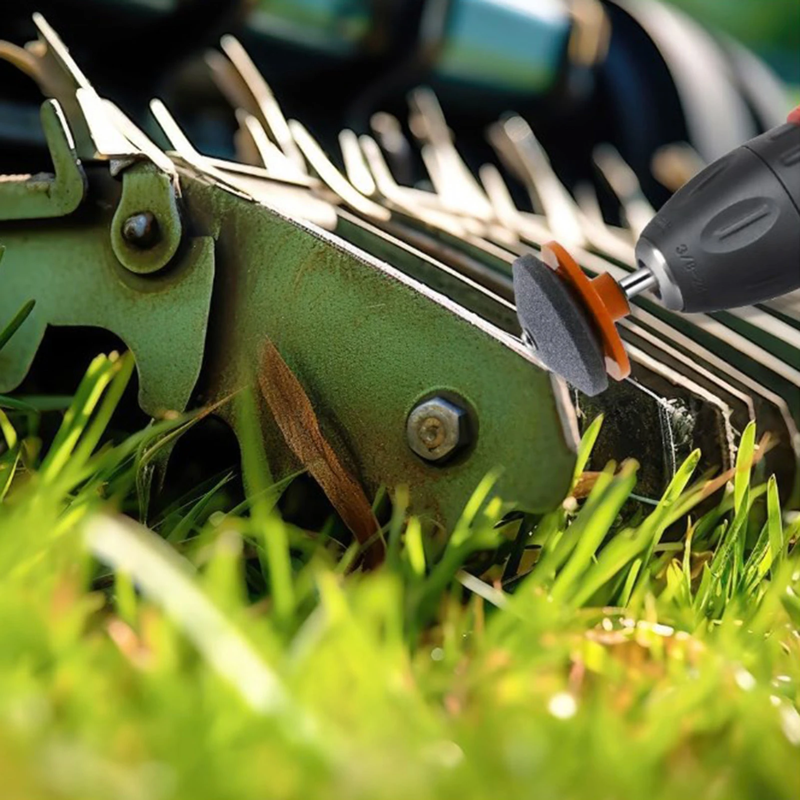 Lawnmower Dull Blade Sharpener Universal & Wear Resistant Lawn Mower Sharpener for Any Power Hand Drill JAN88