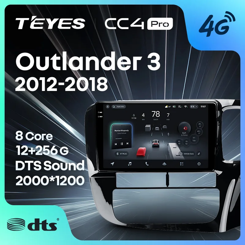 TEYES CC4 PRO For Mitsubishi Outlander 3 GF0W GG0W 2012 - 2018 RHD CarPlay Auto 2DIN Autoradio Car play Radio Multimedia Stereo
