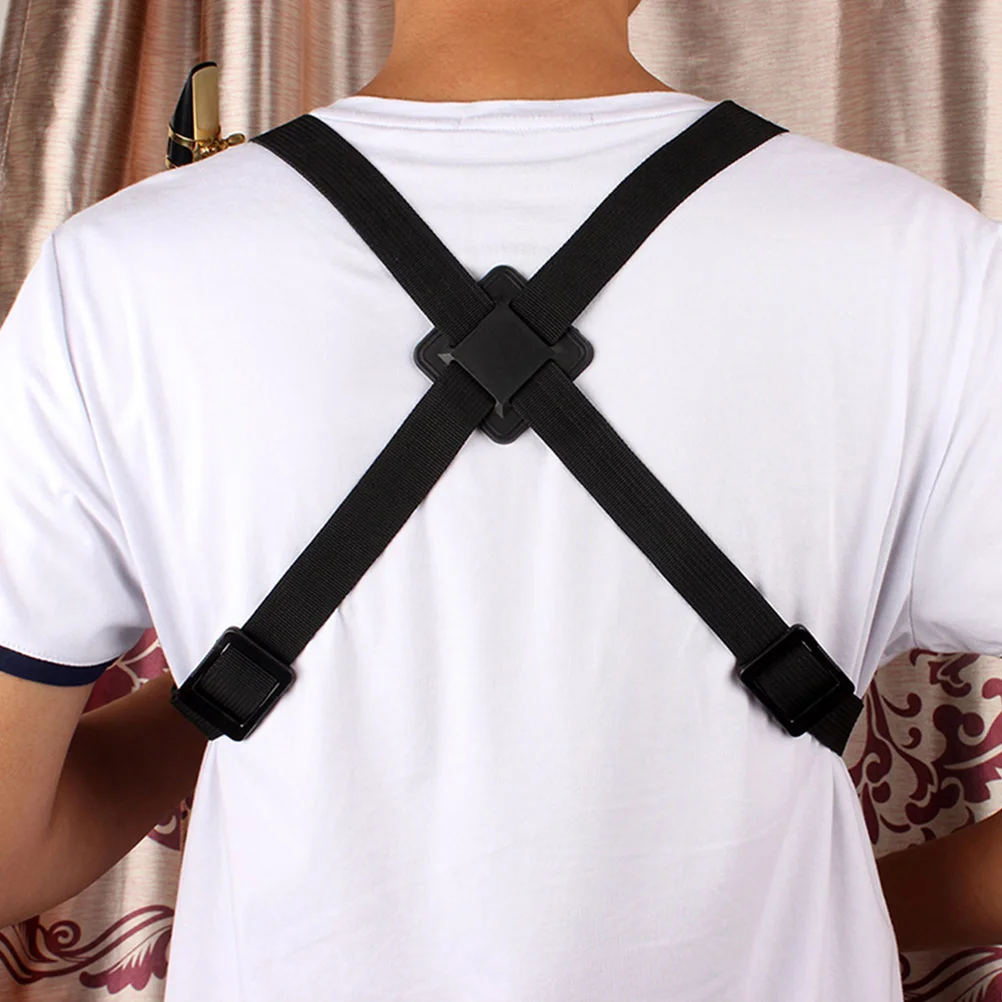 Saxophone Strap Alto Harness Suspenders Black Oxford Cloth Adjustable Shoulder Child