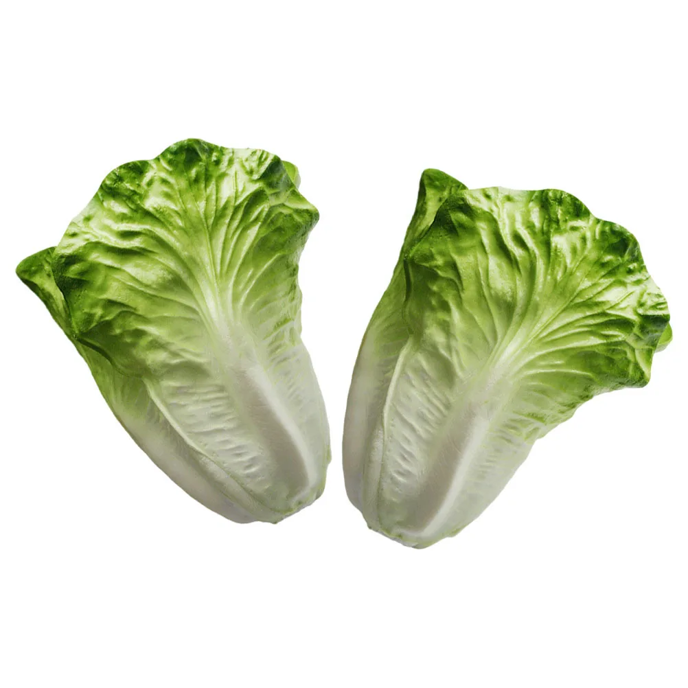 

2pcs Simulation Lettuce Realistic Fake Vegetable Decor Pu Artificial Kitchen Decoration Lifelike Props Showcase Display