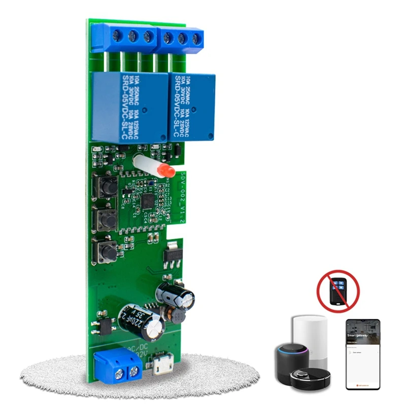 ABPQ-Ewelink controlador de Motor de actuador lineal eléctrico Wifi de 2 canales 12V 24V 110V 220V 2CH interruptor de relé
