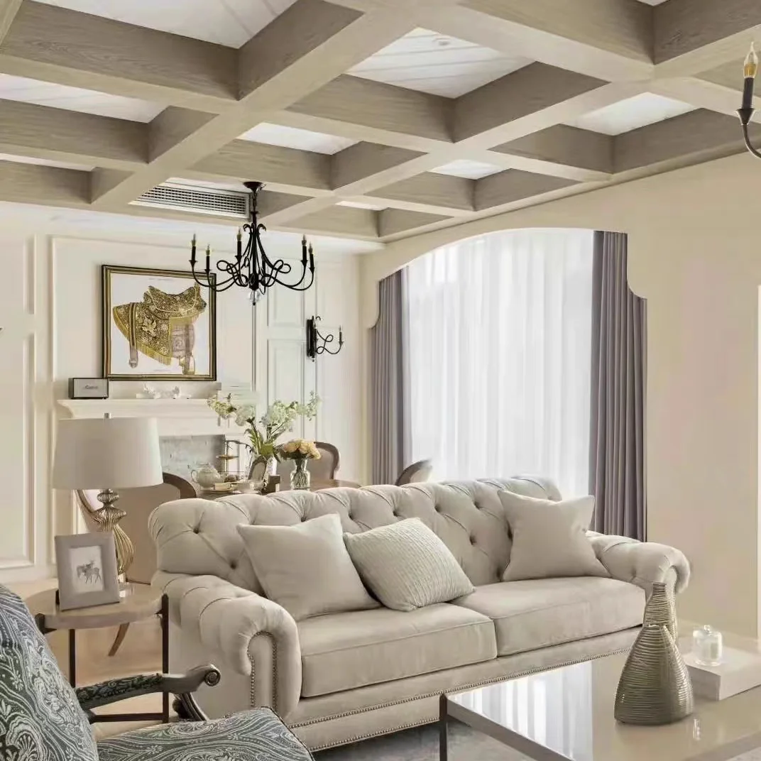 American buckle sofa Chadwick three light luxury fabric sofa fleece soft and comfortable living room sofa