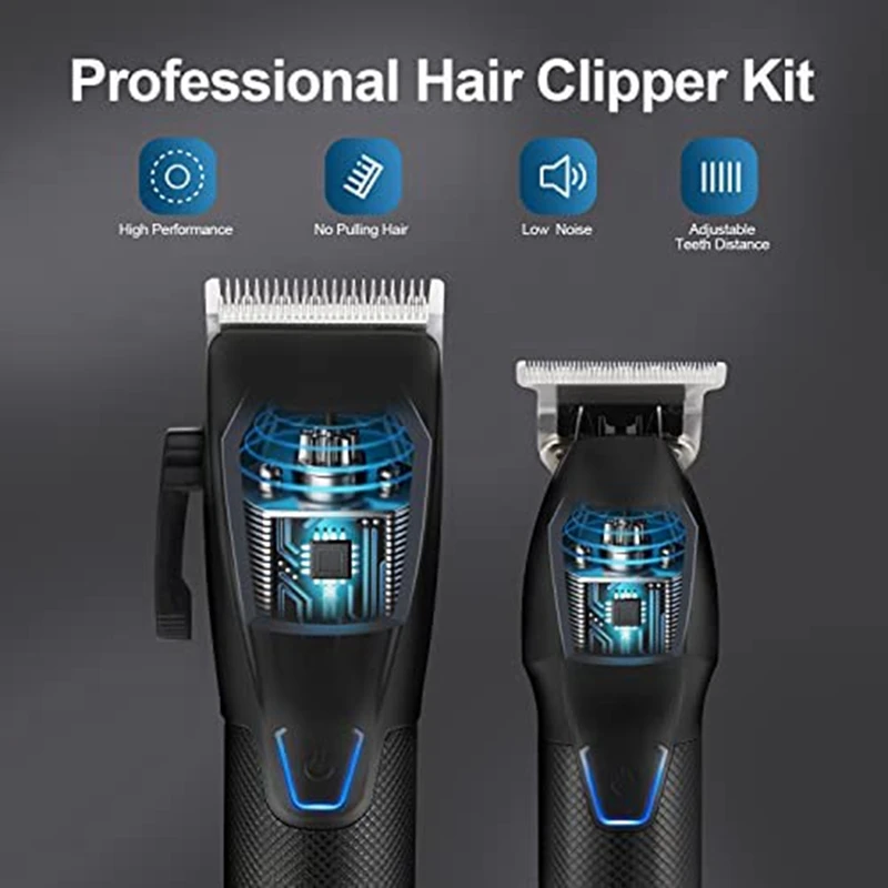 2025-Hair Clippers For Men,Professional Hair Cutting Kit,Cordless Barber Clipper And T-Blade Beard Trimmer Set