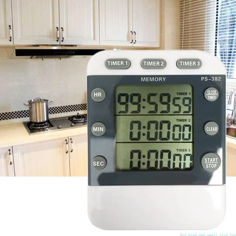 581C 3 Channel Sports Kitchen Timer Count down Timer 3 Groups Timer Battery Operated