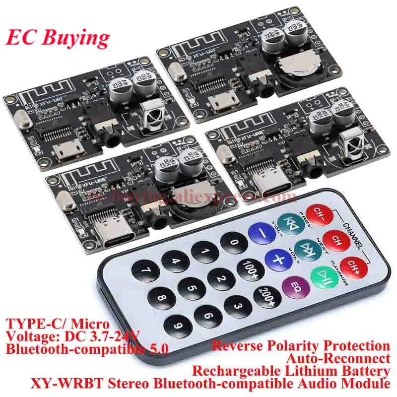 Bluetooth-compatible 5.0 Audio Receiver MP3 Lossless Decoder Board Wireless Stereo Music Speaker Module XY-WRBT TYPE-C Micro DIY