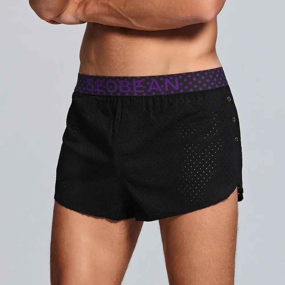 SEOBEAN-Short Sexy 100% en Coton pour Homme, Vêtement Confortable à Domicile, Coupe Glacée