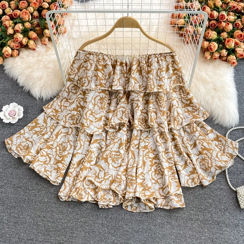 ゆったりとした花柄プリントのワンショルダートップス、ベルスリーブ、ランタンスリーブ、韓国風スリーブ、通勤用ロングスリーブトップス、若い女性向け