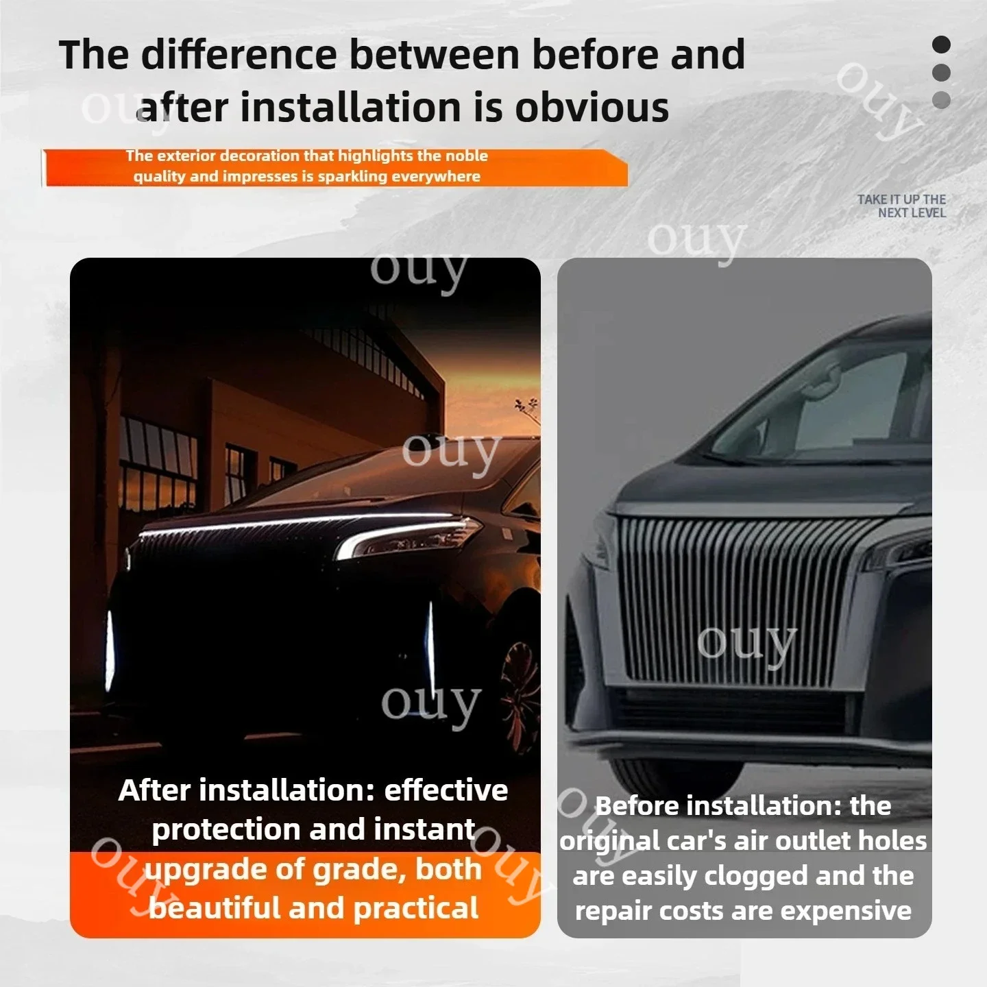 Fit for GWM Wey 80 Two tone flowing daytime turn signal side wing light front hood through light strip exterior accessories