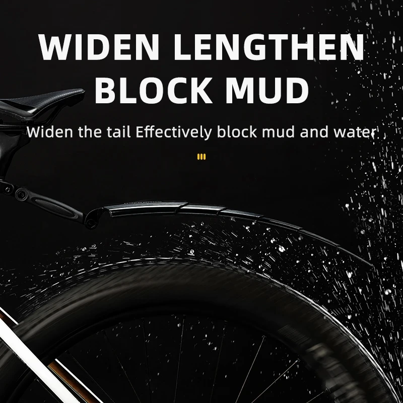 ROCKBROS Bike Fenders Bicycle Mudguard Lengthen Front/Rear Wheel Universal Mudguard Durable Quick Release Cycling Accessories