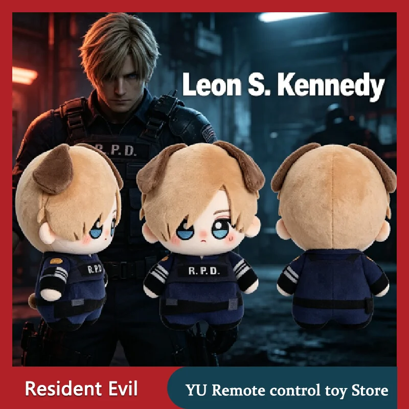 Image of Neue Resident Evil Plüschpuppe Leon S. Kennedy, Anime-Plüschtier, hängende Dekoration, Weihnachts- und Geburtstagsgeschenk für Fans
