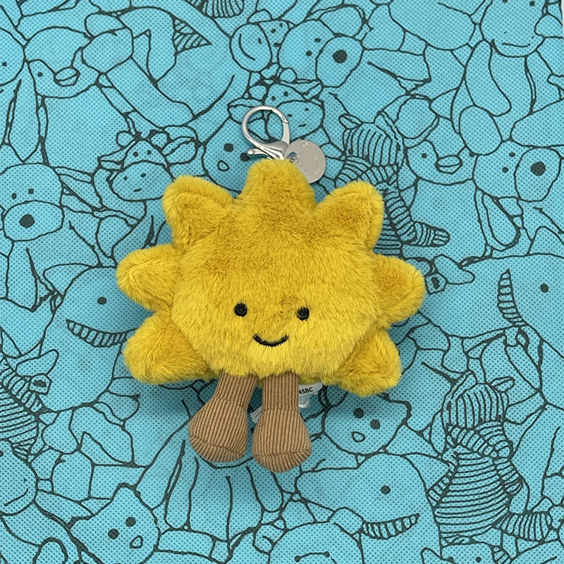 Sonnenblumen-Plüsch-Schlüsselanhänger, Schildkröten-Design, weiches Spielzeug, Croissant-Erdnuss-Rucksackanhänger, lustiges Geschenk für alle Altersgruppen – Detail 4