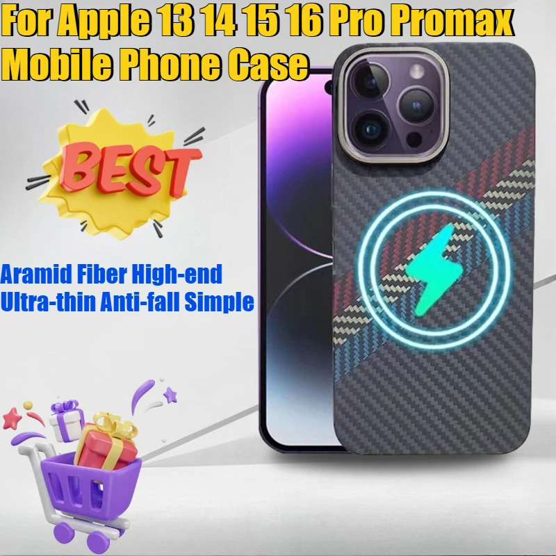 Casing Ponsel Aramid Fiber Ultra Tipis Anti Jatuh Sederhana untuk Apple 13 14 15 16 Pro Promax, Khusus untuk IPhone 14Pro
