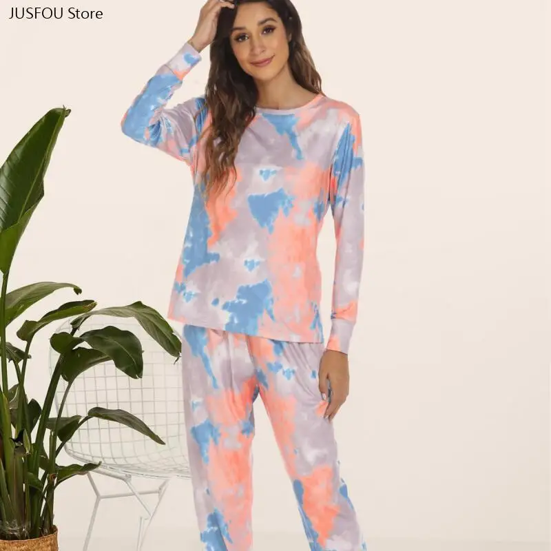 Round Neck Comfy Loungewear Loose Sleepwear Women Pajamas Set Red Grid 2 Pcs Long Sleeve Shirt&pants Homewear Pijamas Suit