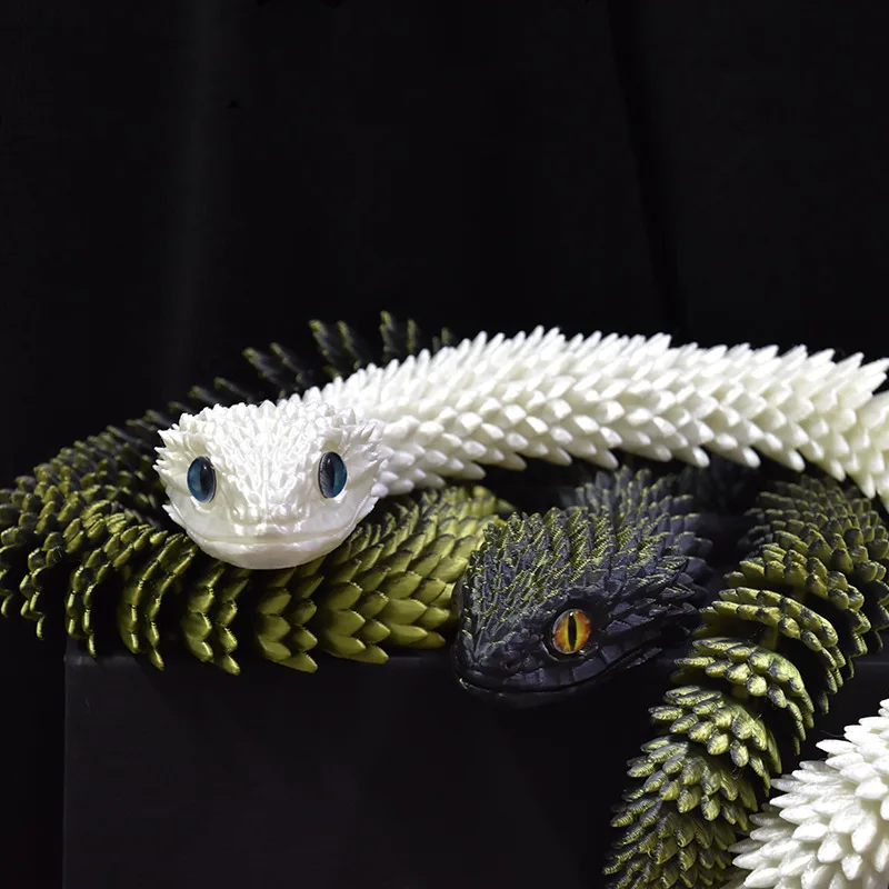 Action Figure 3D Printed Snake New Articulated Snake Toy-Dragon Snake Integrated Joint Mobility Statue Ornament Home Decor Gift