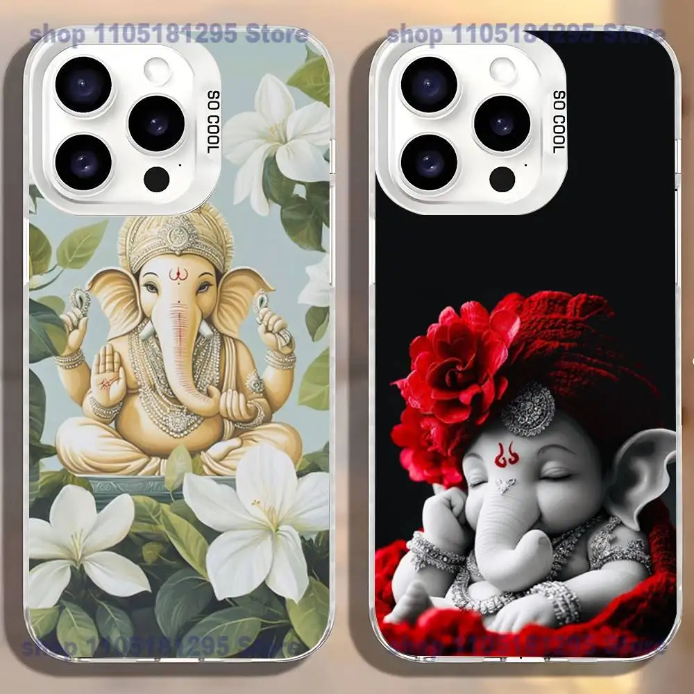 

Hot Ganesh Elephant God Phone Case For iPhone17,16,15,14,13,12,11,Mini,Pro,SE,MAX,plus,White Matte Shockproof Cover