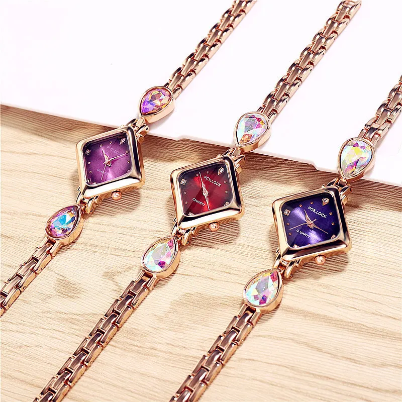 UTHAI W50 Watch For Women Original Genuine Diamond Korean version Ladies Fashion Quartz Watches Girl Bracelet Wristwatch