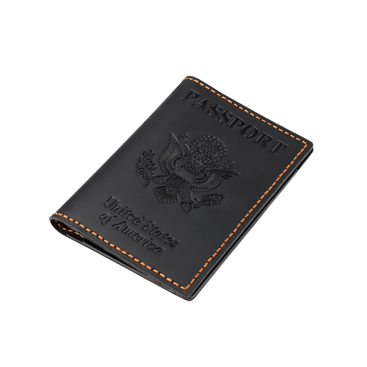 Man Passport  Wallet Woman Purse New Crazy Horse Leather Passport Holder With AirTag Tracker Ticket And Card Holder