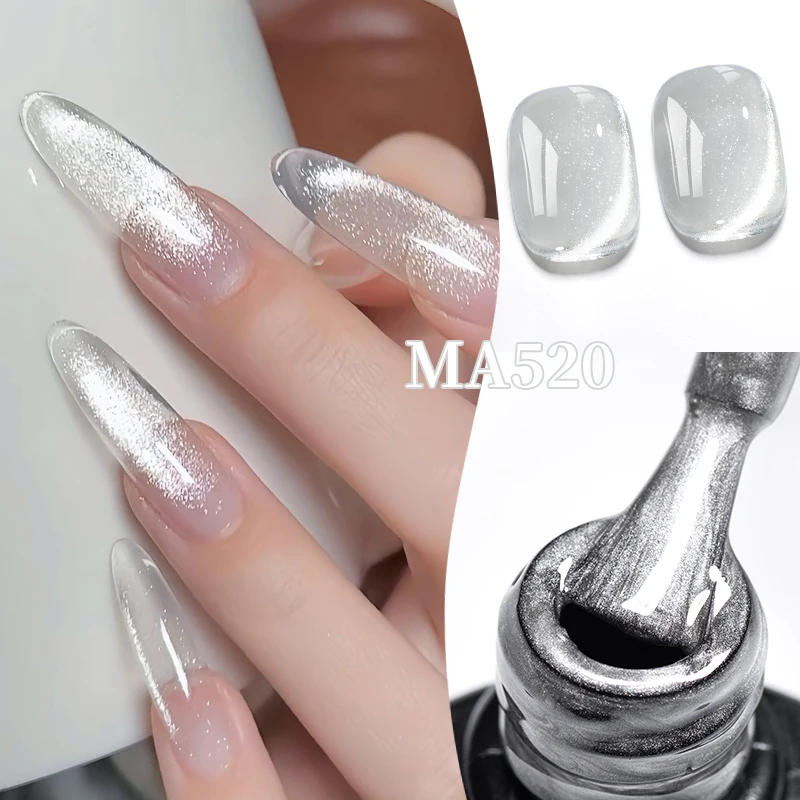 MEET ACROSS 7ml Porcellana Bianco Smalto gel per occhi di gatto Glitter olografici Effetto galattico magnetico Smalto per unghie Soak Off Gel UV