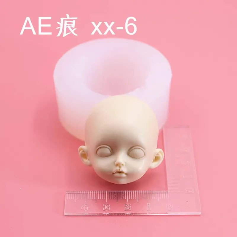 Clay Face Mold Fondant Face Mold Silicone Epoxy Soft Pottery Face Anime Cartoon Character BJD Doll Face 6#